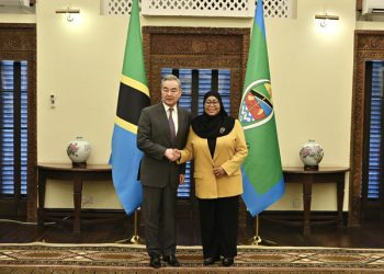 Tanzanian President Samia Suluhu Hassan meets with Chinese Foreign Minister Wang Yi in Dar es Salaam, Tanzania, January 10, 2026. Chinese Foreign Ministry