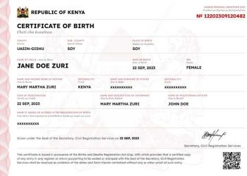 kenya birth certificate