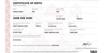 kenya birth certificate